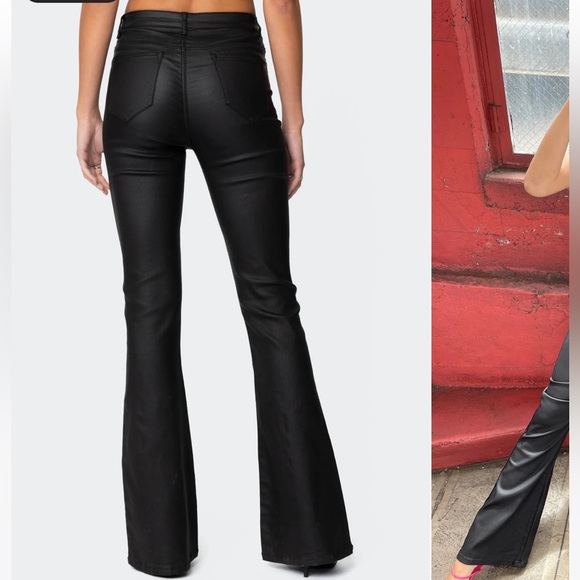 Luna Faux Leather Flare Jeans Edikted Size Small - Picture 13 of 13